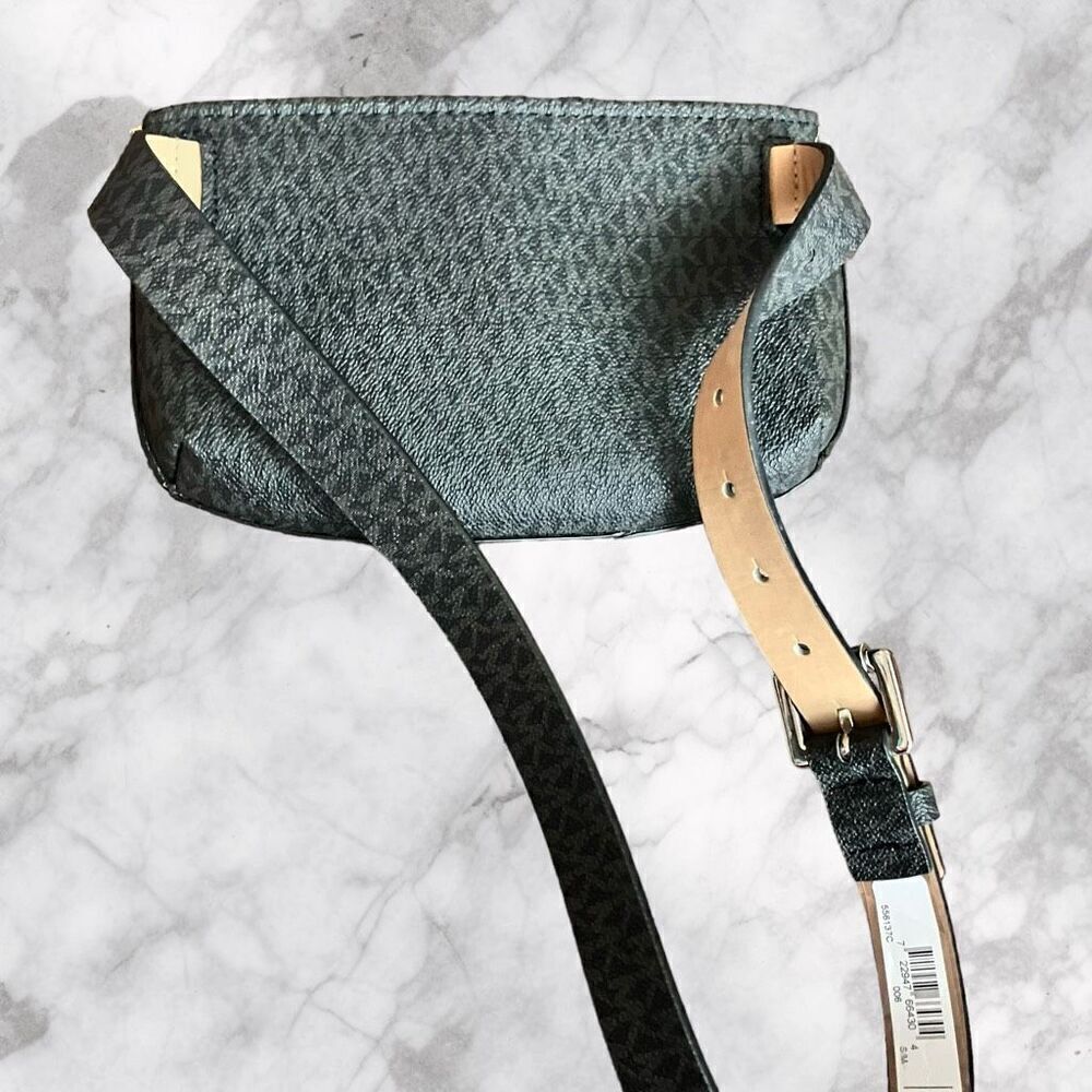 Michael Kors Gray/Black Signature Women’s Adjustable Waist Bag / NWT - Picture 4 of 6